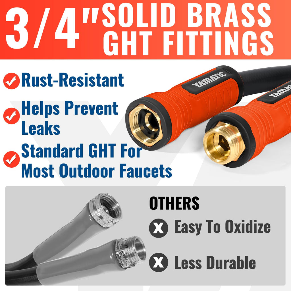 100ft Garden Hose 5/8in I.D. with Swivel Brass Handle F92926
