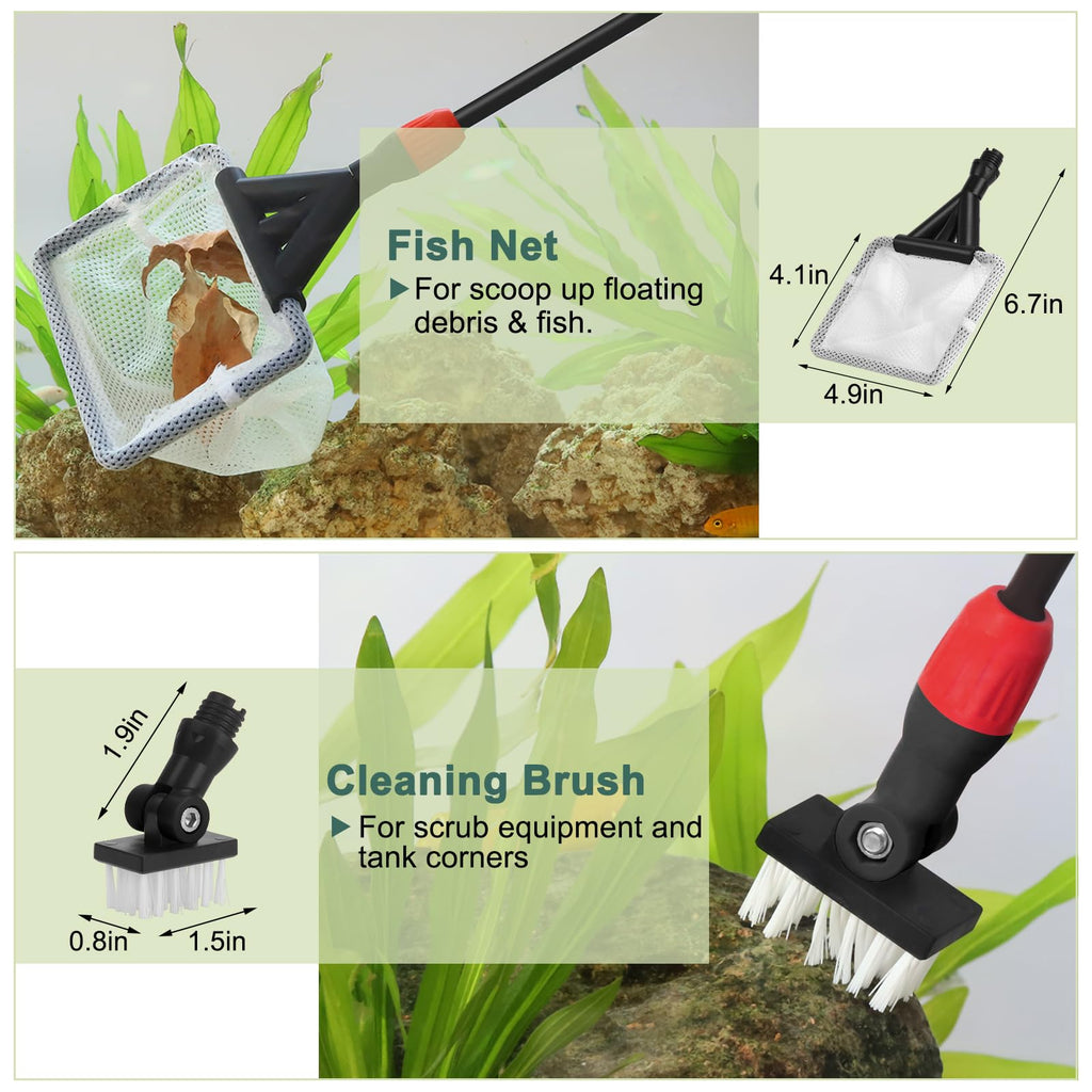6 in 1 Aquarium Cleaning Tools Kit with Long Handle J5223