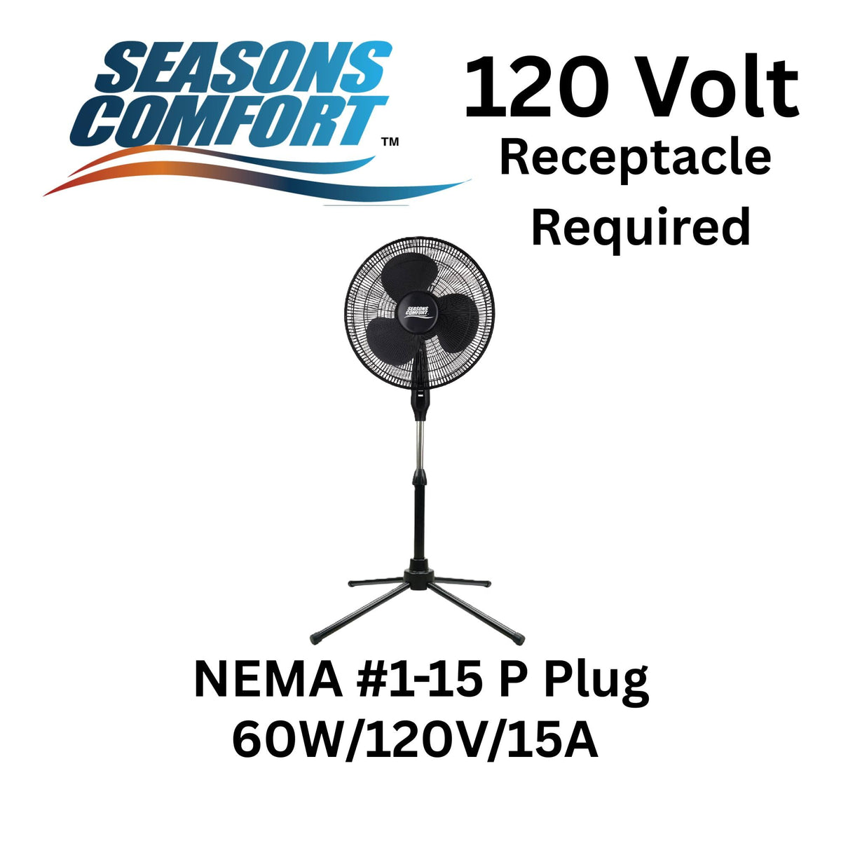 18" Oscillating Pedestal Fan, Adjustable Height, 3 Speed Z330210