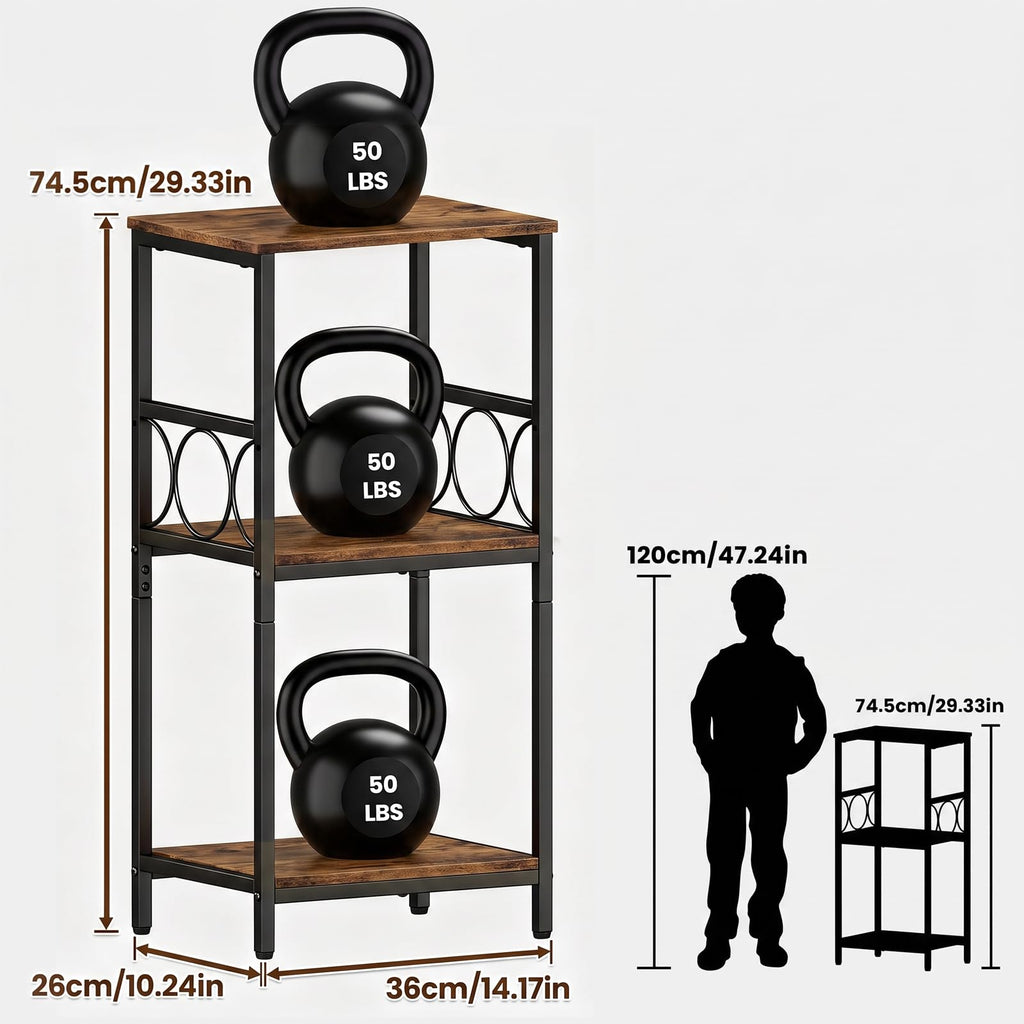 3-Tier Side Table with Adjustable Shelf P765958