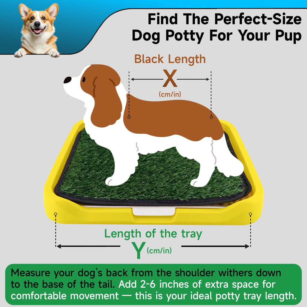 2Pack 18"x14" Artificial Dog Grass Potty Pad with Tray Y140