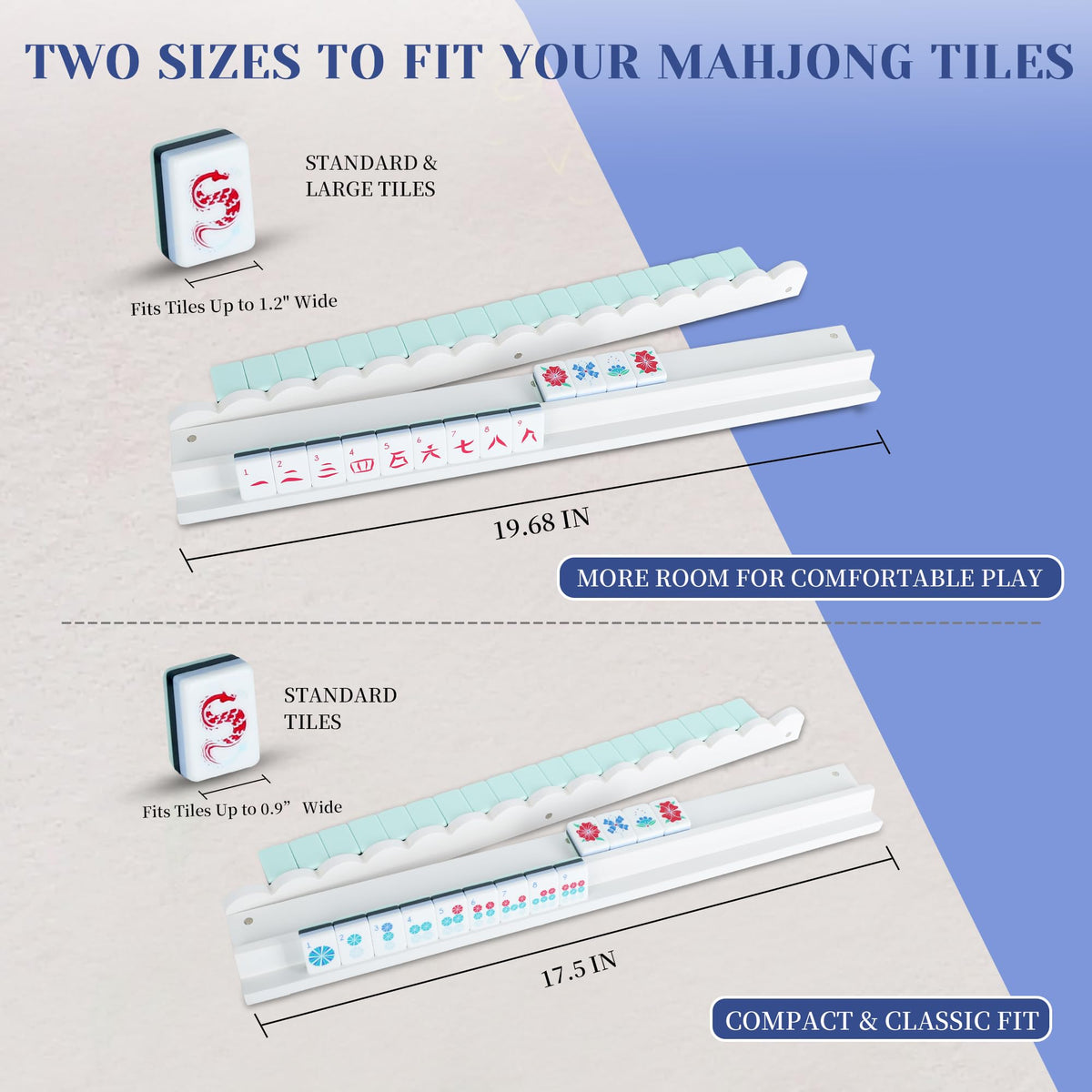 White Pine Wood Mahjong Racks with Magnetic Pushers, Set of 4 O30696