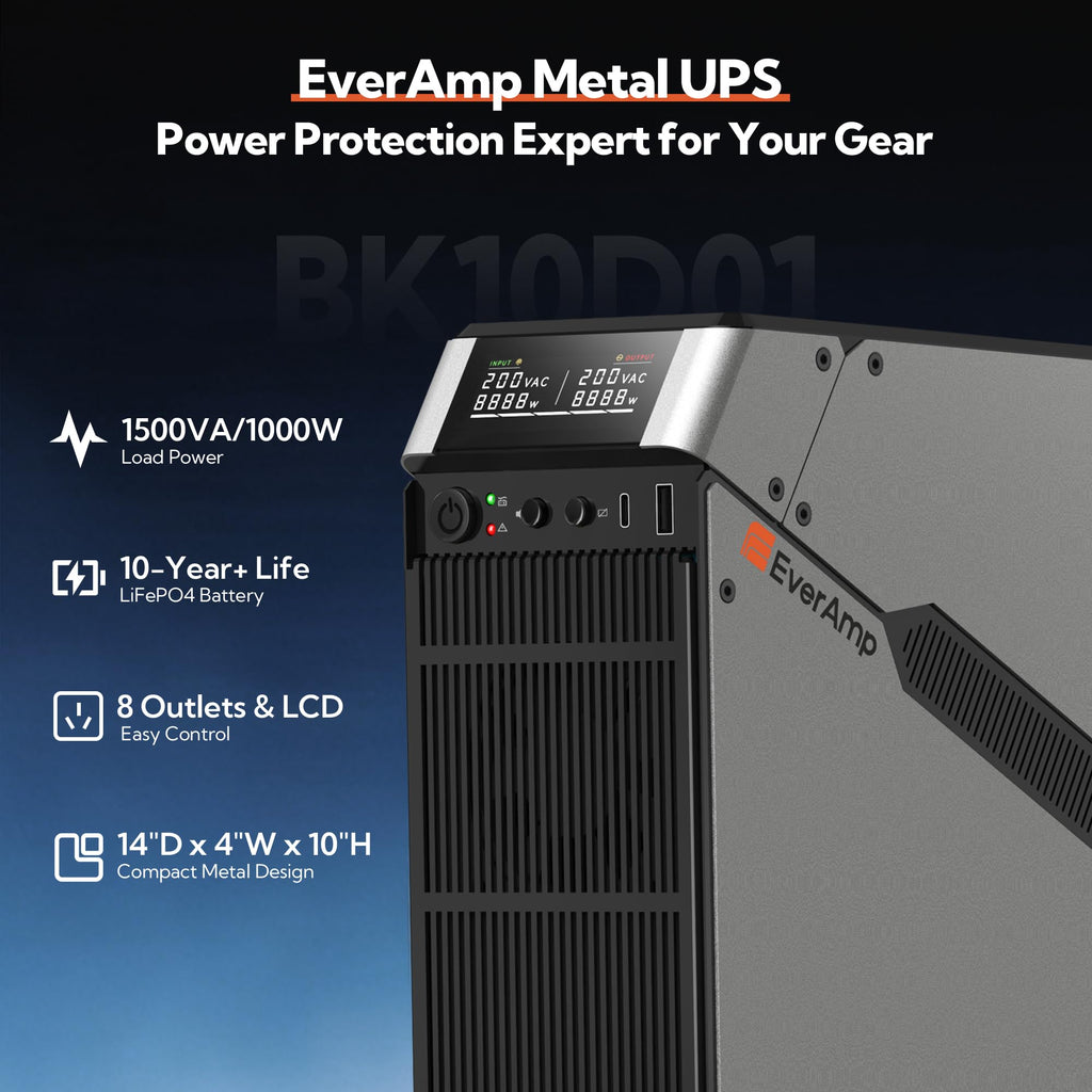 1500VA/1000W LiFePO4 UPS Battery Backup & Surge Protector Y66045