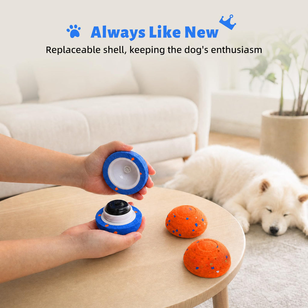 Interactive Dog Toy Ball Automatic Moving Bouncing Rotating E-TPU Waterproof Blue W6436
