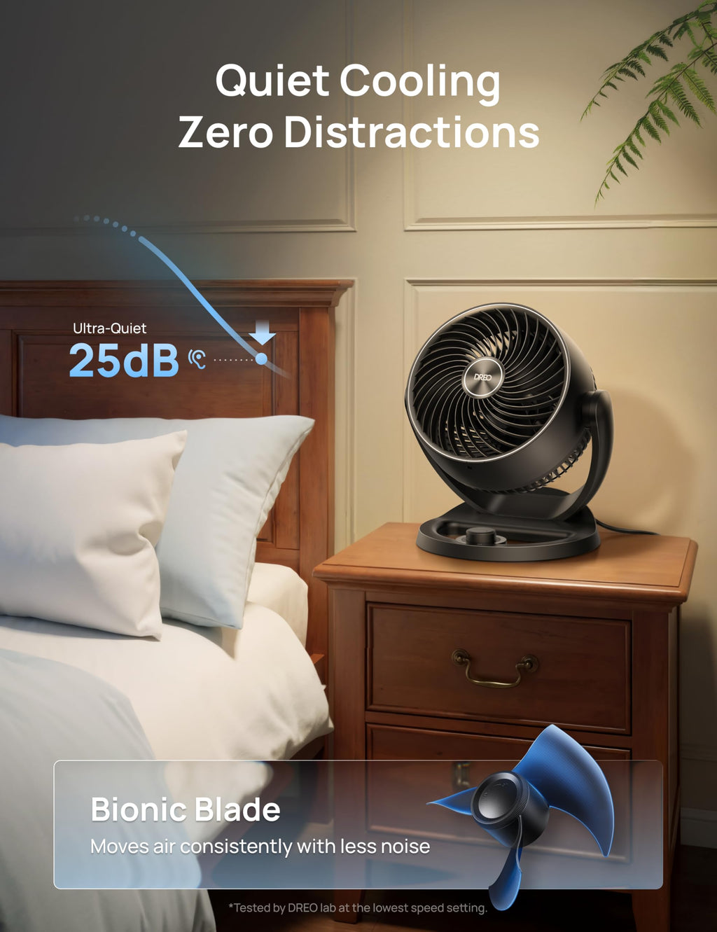 12 Inches 25db Quiet 3 Speeds Table Air Circulator Fan D4610