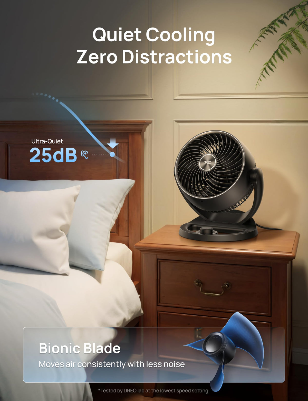 12 Inches 25db Quiet 3 Speeds Table Air Circulator Fan D4610