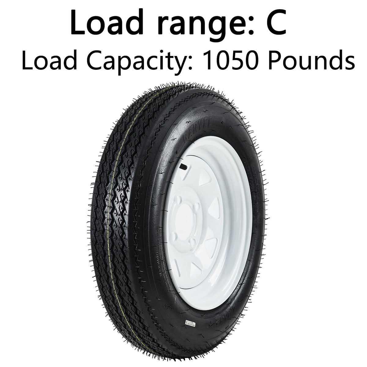 2-Pack Trailer Tires on Rims 5.30-12 4 Lug White Wheels K668