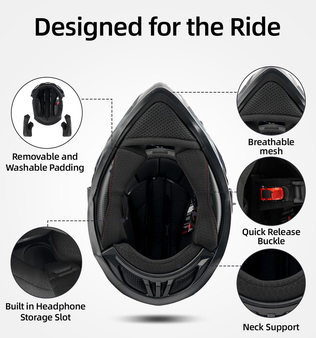 DOT Certified Dual Visor Motorcycle Helmet P4807