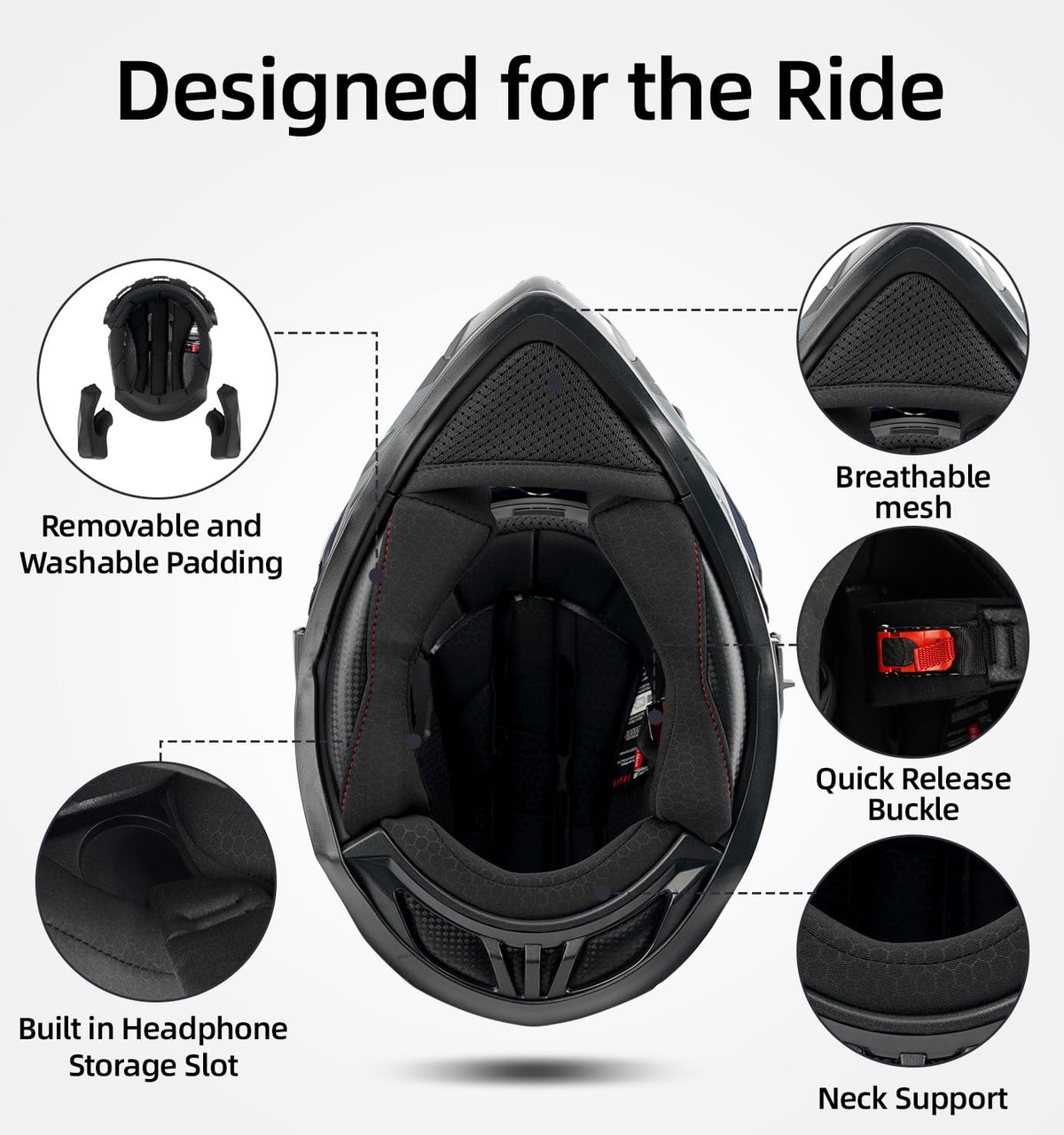 DOT Certified Dual Visor Motorcycle Helmet P4807