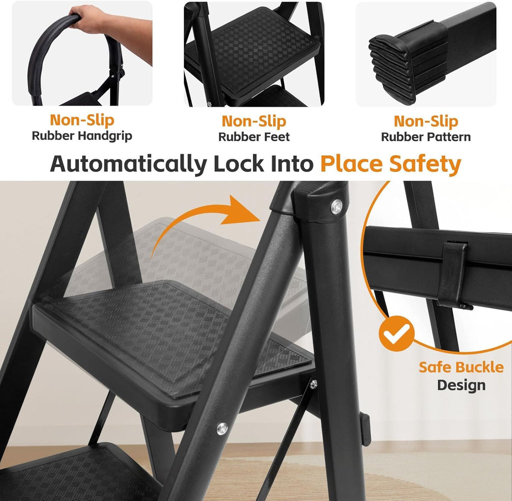 Lightweight Folding 3 Step Ladder A35548