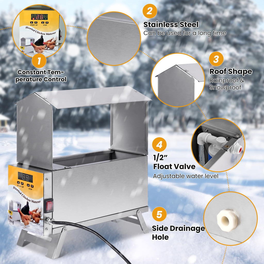 1.5 Gallon Heated Chicken Waterer B8006