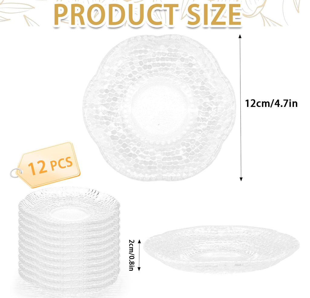 12 Pack 4.7 Inch Clear Glass Dessert Plates O1363