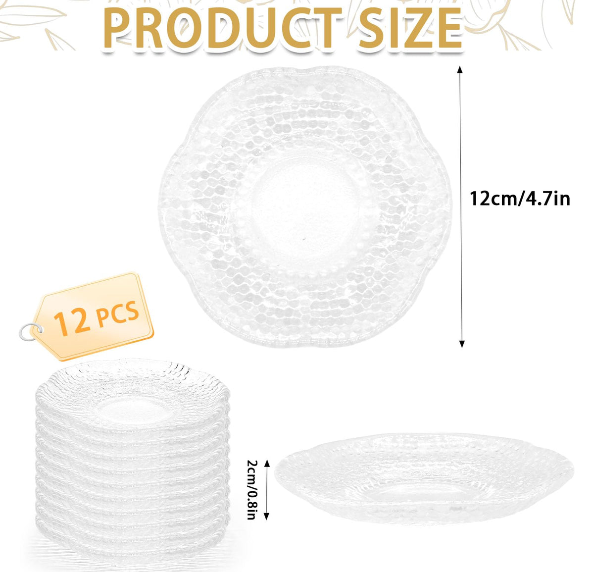 12 Pack 4.7 Inch Clear Glass Dessert Plates O1363