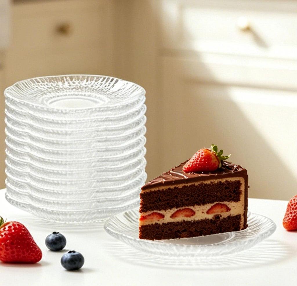 12 Pack 4.7 Inch Clear Glass Dessert Plates O1363