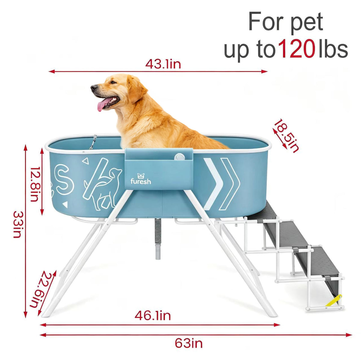 Foldable Dog Washing Station with Stairs V242
