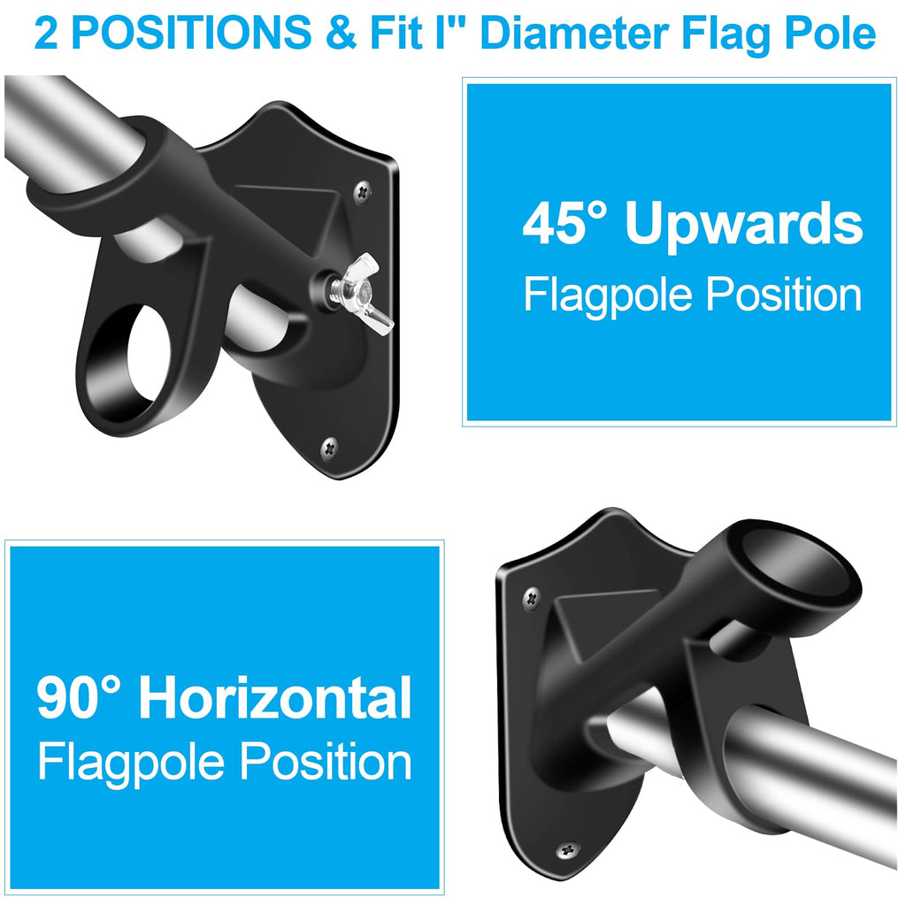 Black 5 FT Stainless Steel Wall Mount Flag Pole Kit Z5030