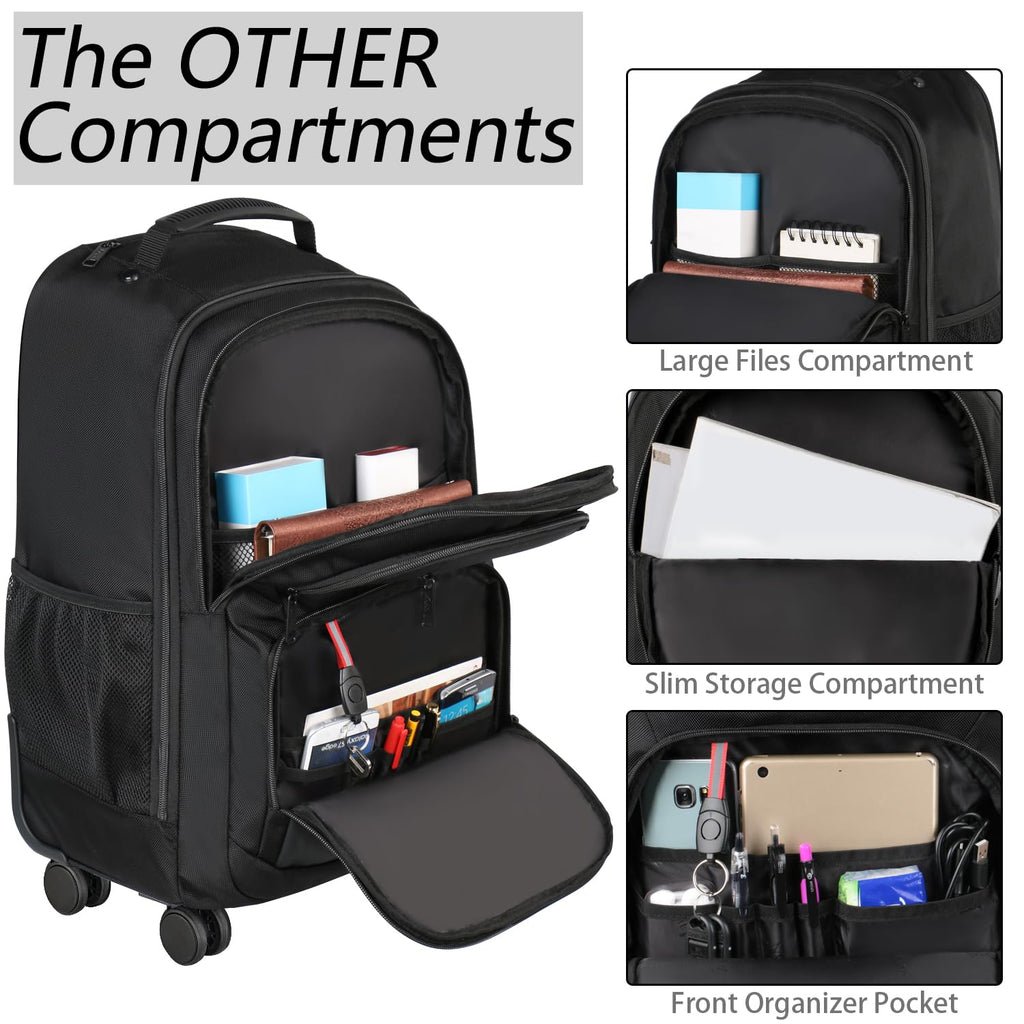 Rolling Backpack with 4 Wheels Y49786