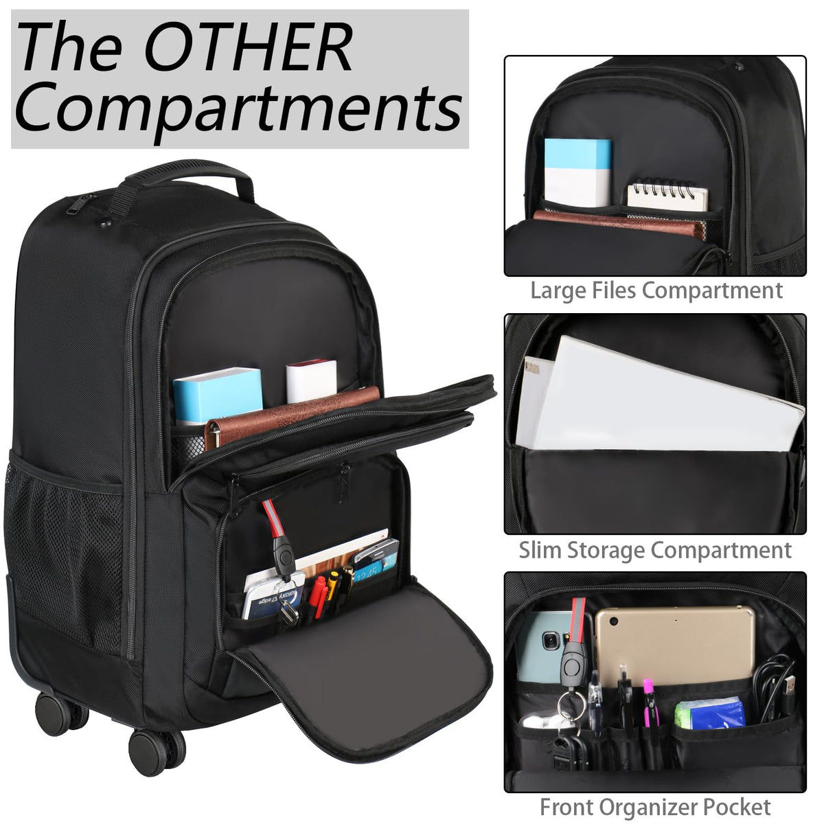 Rolling Backpack with 4 Wheels Y49786