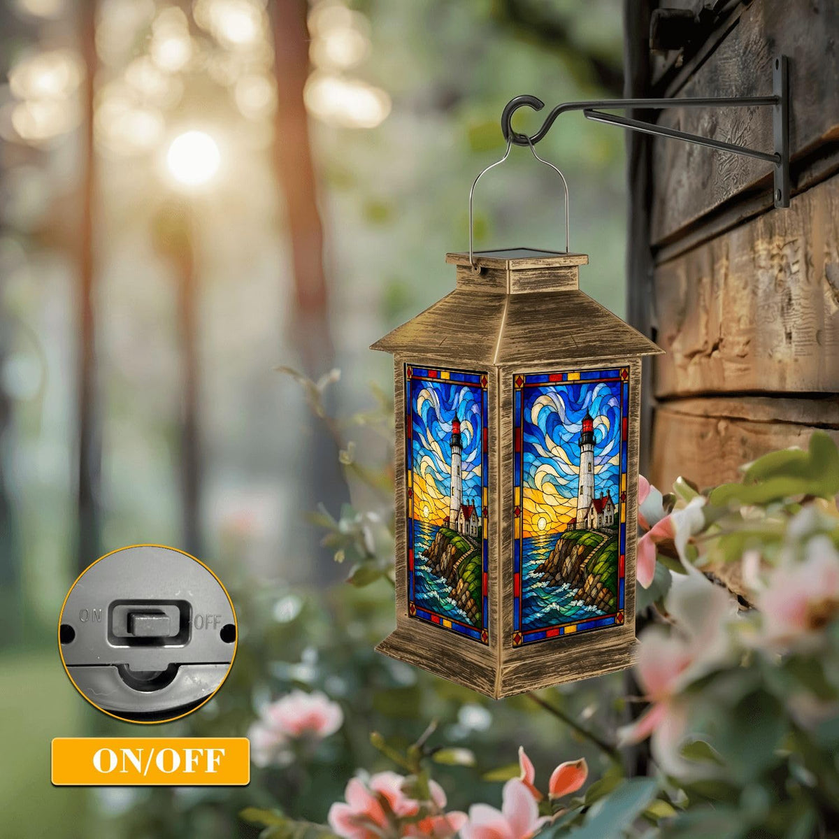 Solar Lantern Outdoor Waterproof LED Hanging Tabletop Lamp E77625