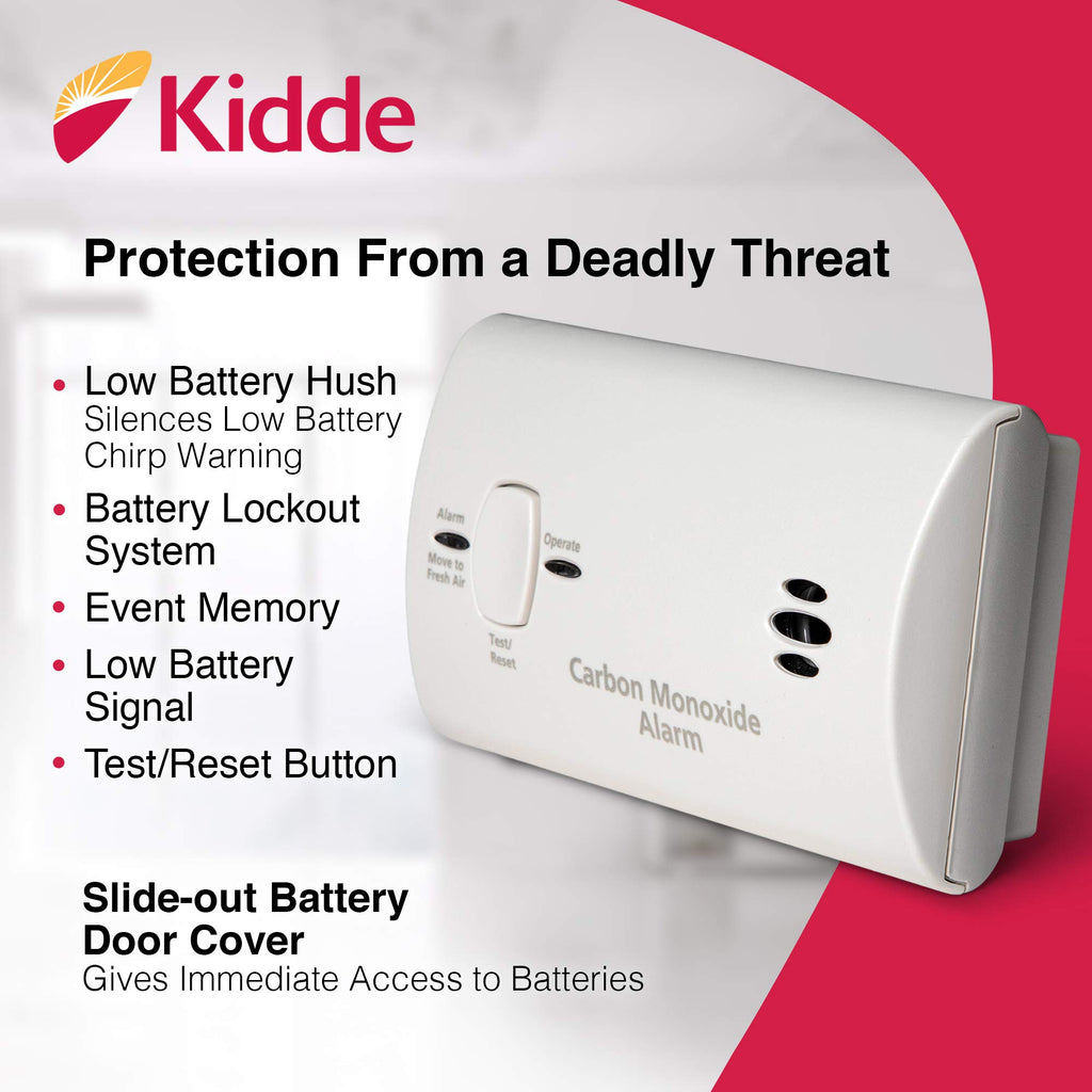 Carbon Monoxide Detector, AA Battery Powered, 85 dB Alarm, 6 Pack Z803360