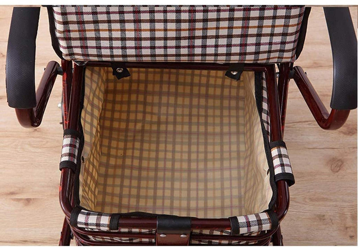 Folding Carbon Steel Rollator Walker Shopping Trolley B8987