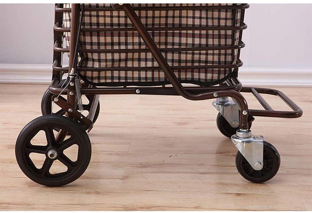 Folding Carbon Steel Rollator Walker Shopping Trolley B8987
