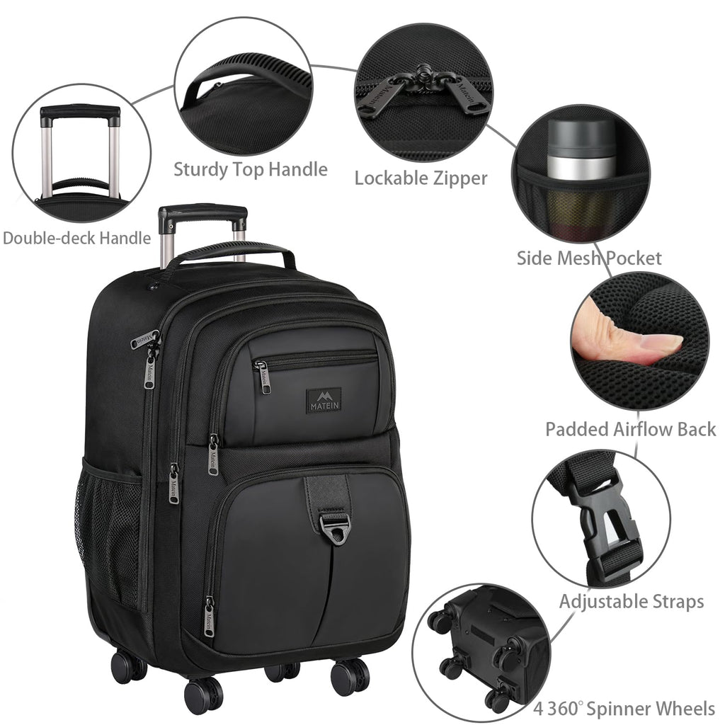 Rolling Backpack with 4 Wheels Y49786