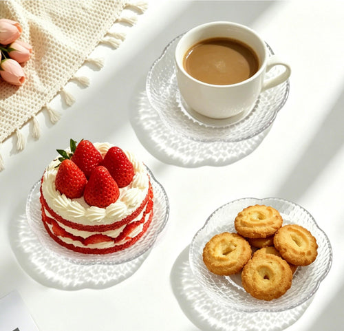 12 Pack 4.7 Inch Clear Glass Dessert Plates O1363