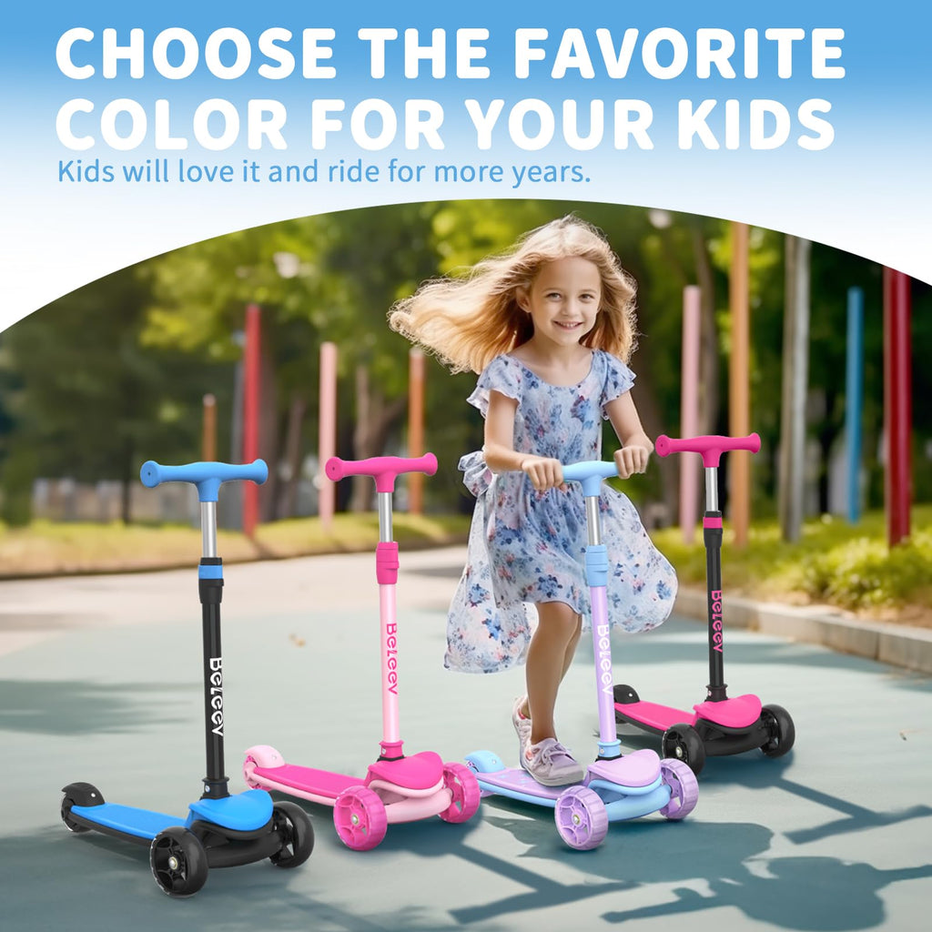 3 Wheel Folding Kick Scooter with LED Light-Up Wheels A82932