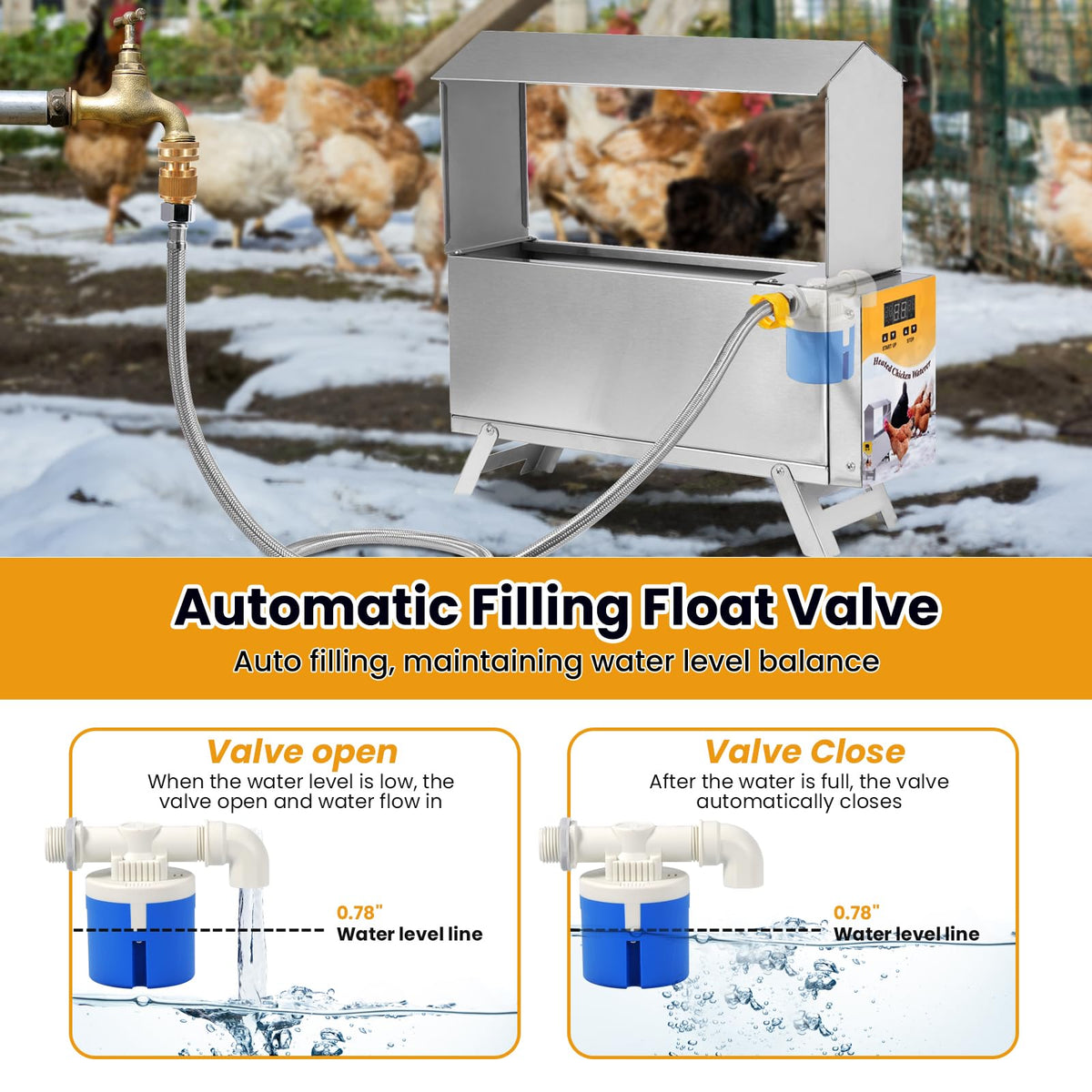 1.5 Gallon Heated Chicken Waterer B8006