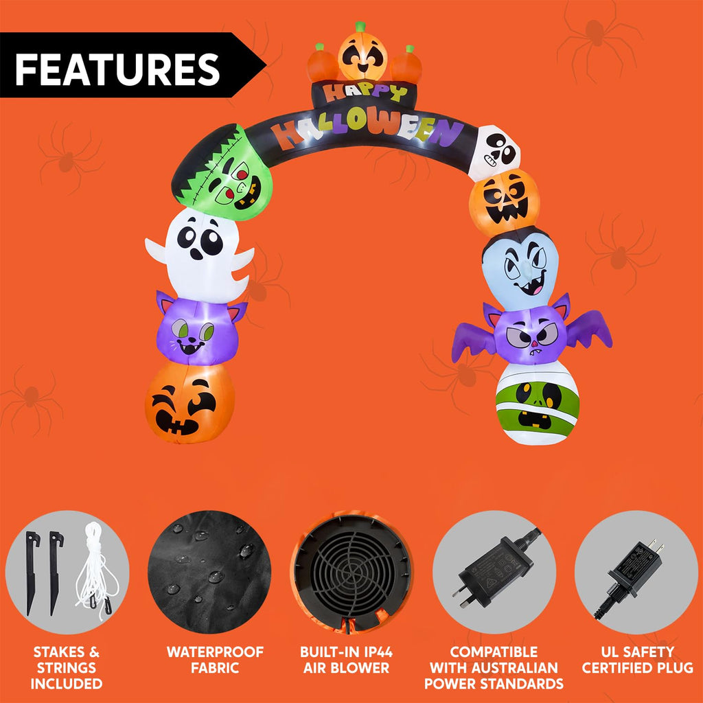 8 FT Halloween Inflatable Pumpkin Archway with LED Lights U822885