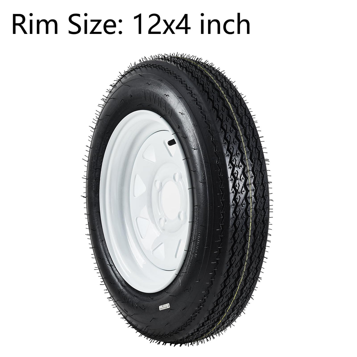 2-Pack Trailer Tires on Rims 5.30-12 4 Lug White Wheels K668