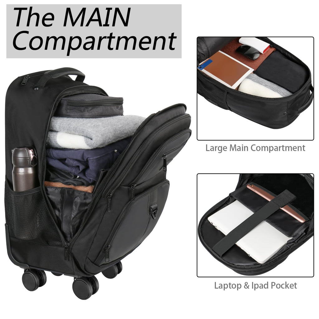 Rolling Backpack with 4 Wheels Y49786