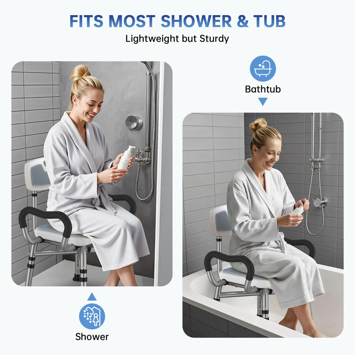 Shower Chair with Arms and Back J97369