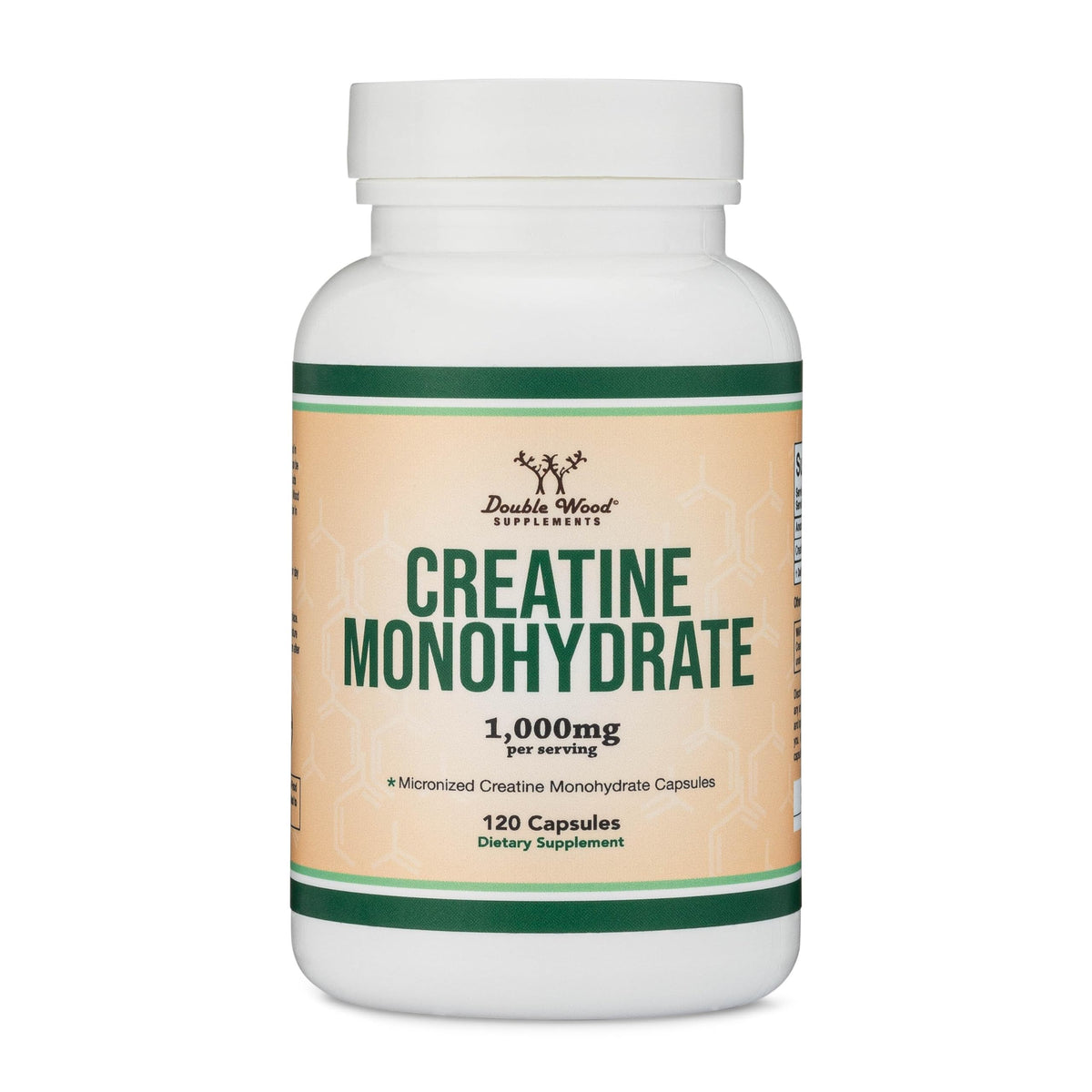 Creatine Monohydrate Capsules 1,000mg Vegan 120 Capsules H2049