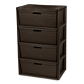4 Drawer Plastic Storage Organizer Brown Z795