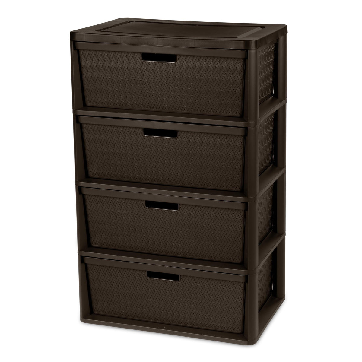 4 Drawer Plastic Storage Organizer Brown Z795
