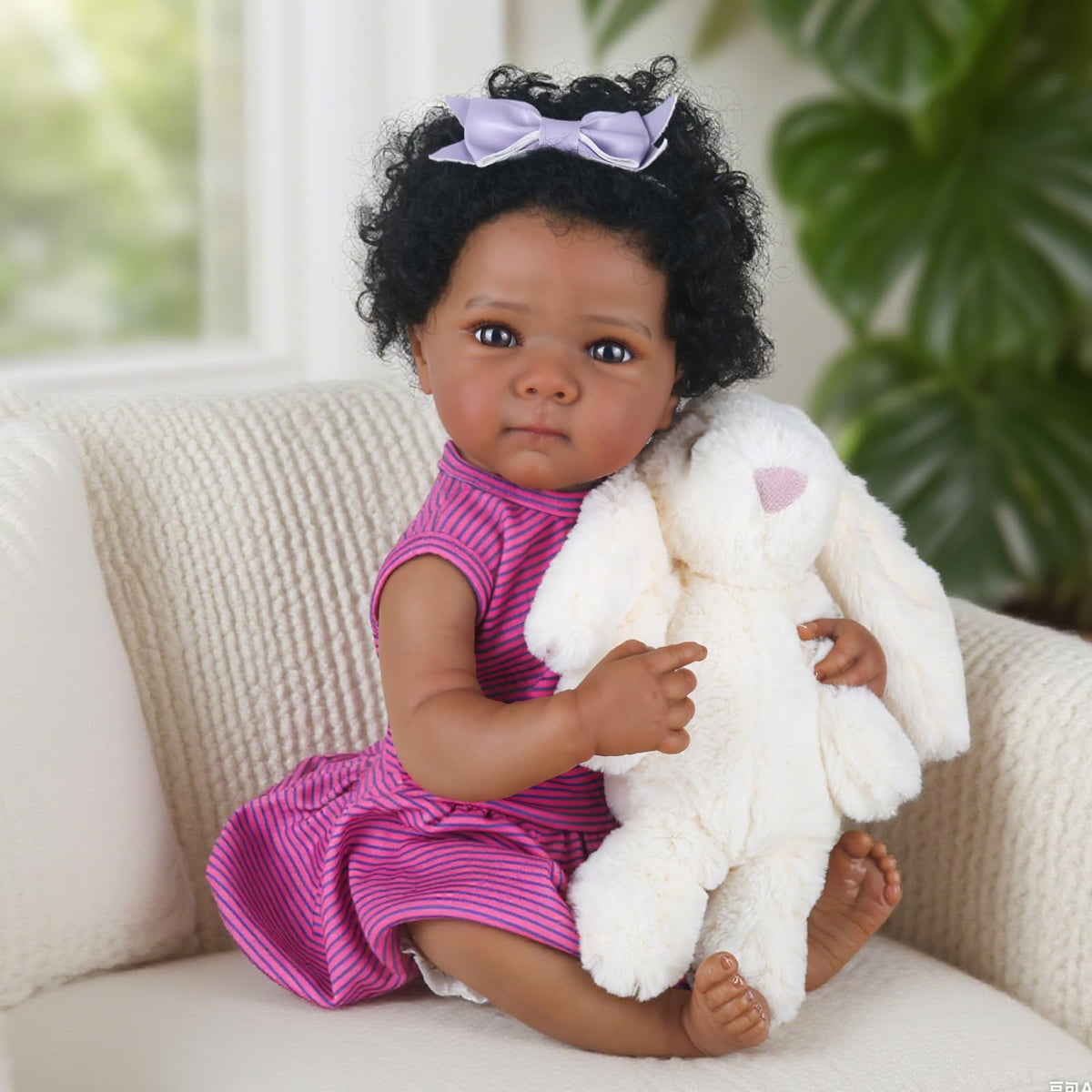 20 Inch Black Realistic Reborn Baby Dolls Full Body Vinyl Girl X5328