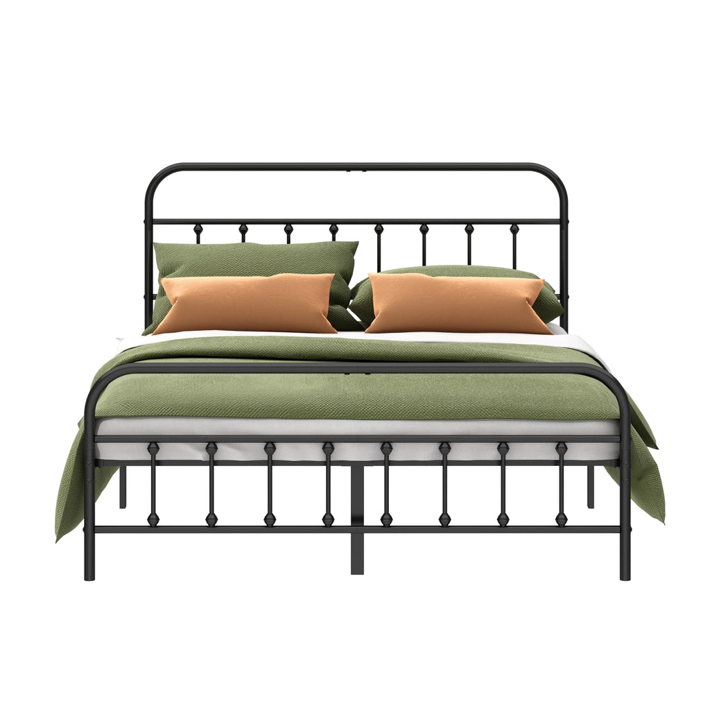 Queen Size Black Metal Bed Frame B337