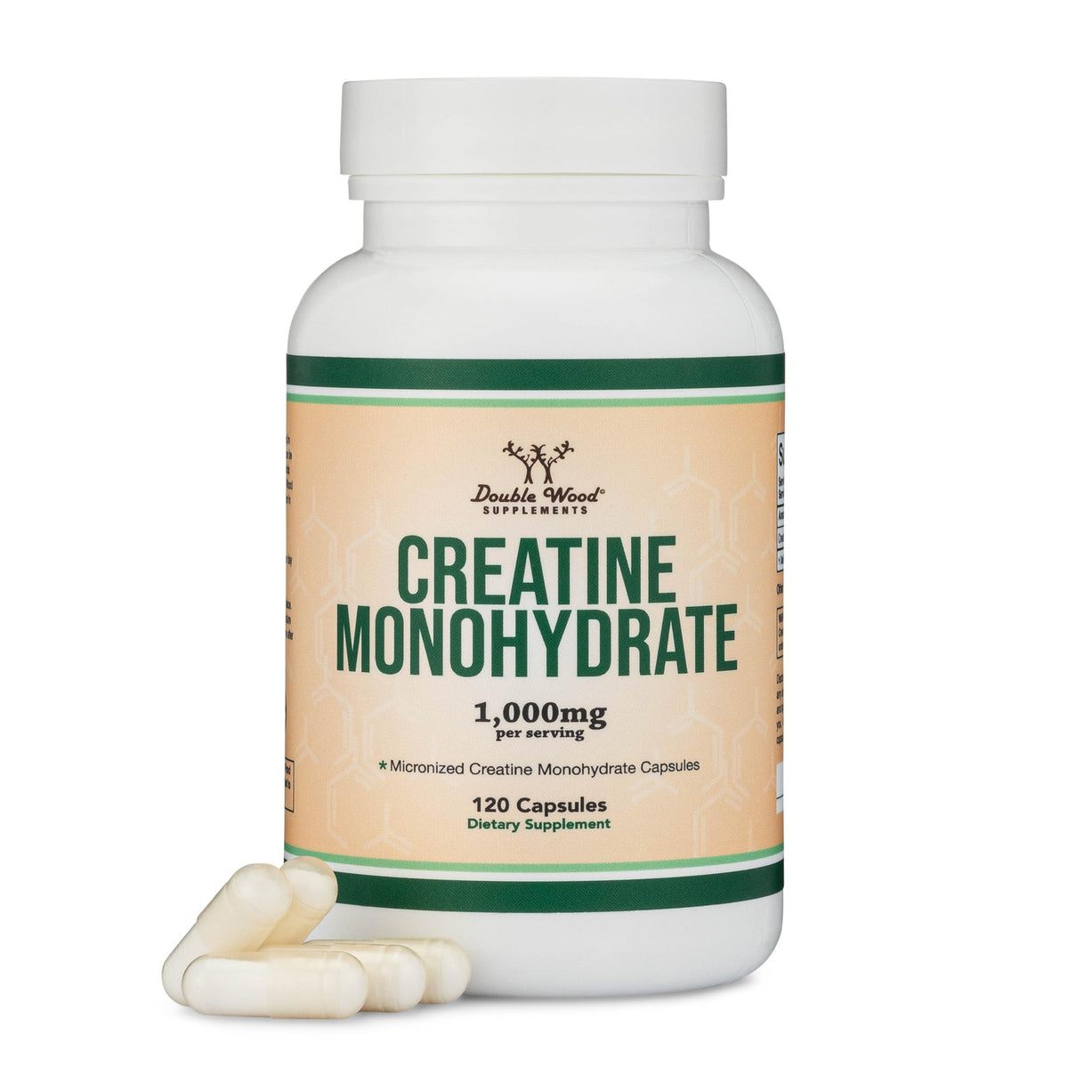 Creatine Monohydrate Capsules 1,000mg Vegan 120 Capsules H2049