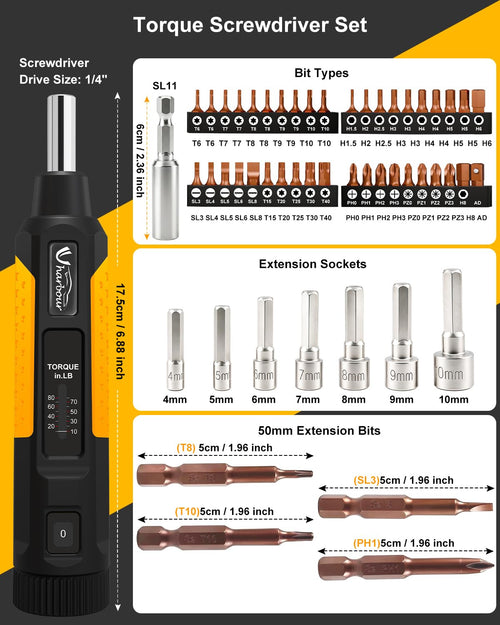 10-80 in.lb Torque Screwdriver Set A892