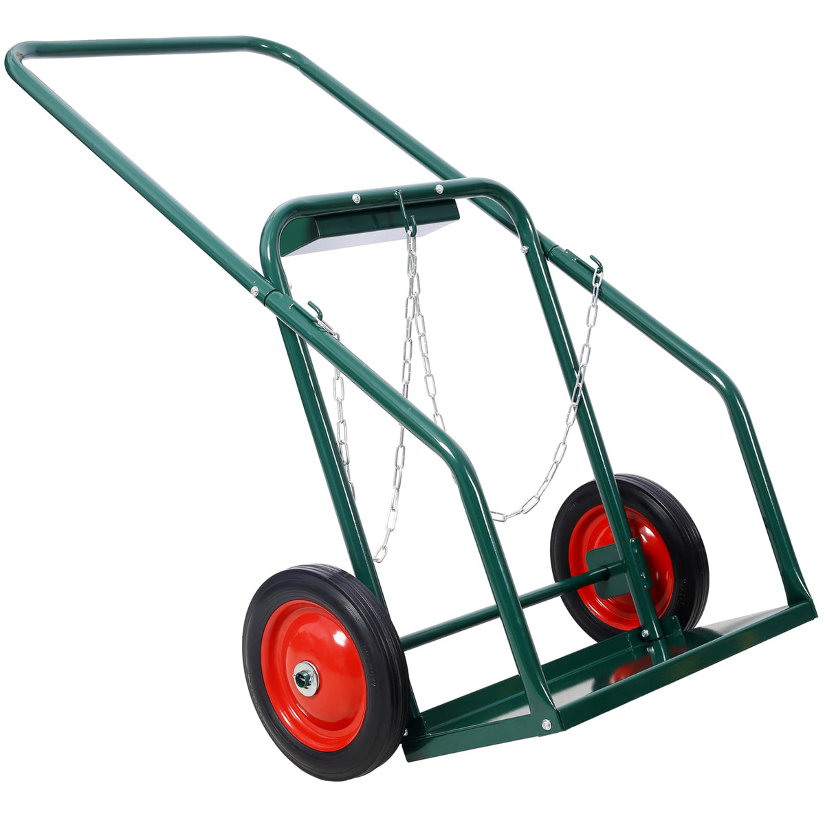 440 lb Capacity Welding Cylinder Hand Truck with 10-Inch Solid Rubber Wheels C12554