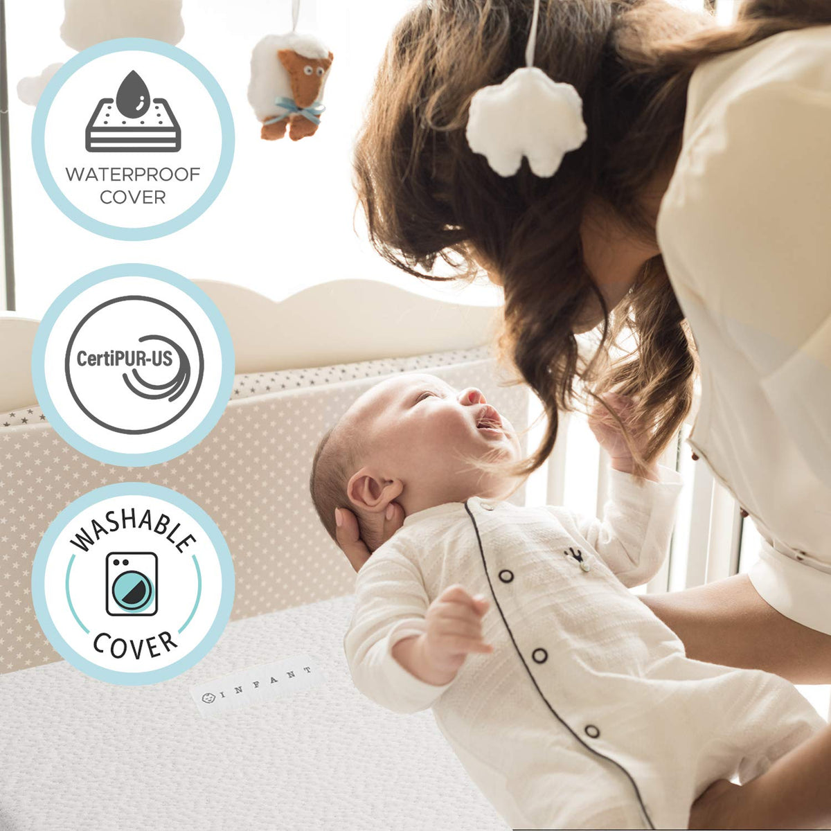Organic Cotton 2-Sided Memory Foam Crib Mattress Y549