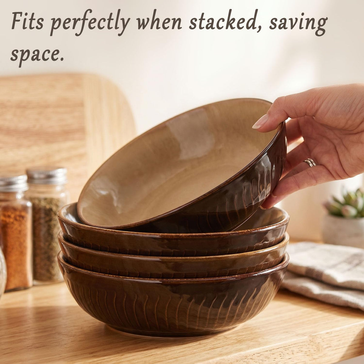 44 Ounce Ceramic Bowl Set of 4 M434
