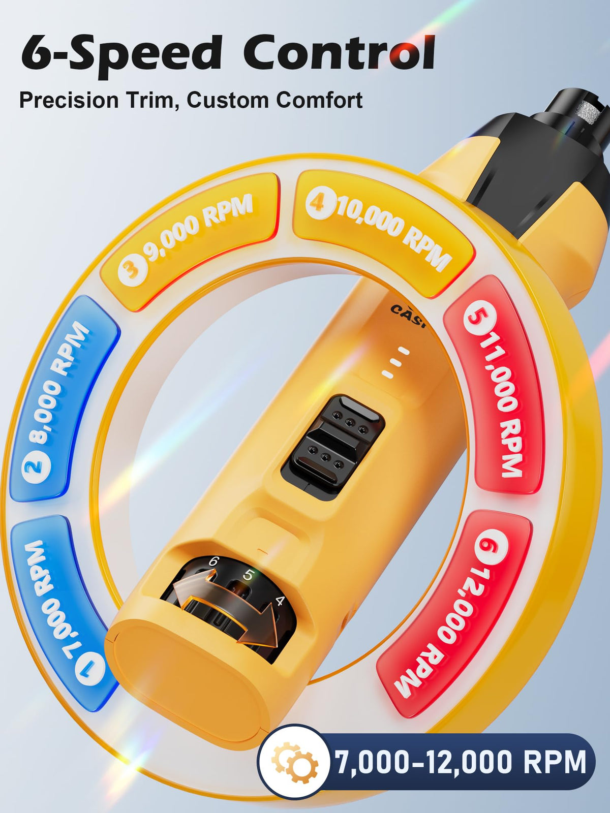 6-Speed Dog Nail Grinder with Dust Cap & 2 LED Lights & 2000mAh Battery F723