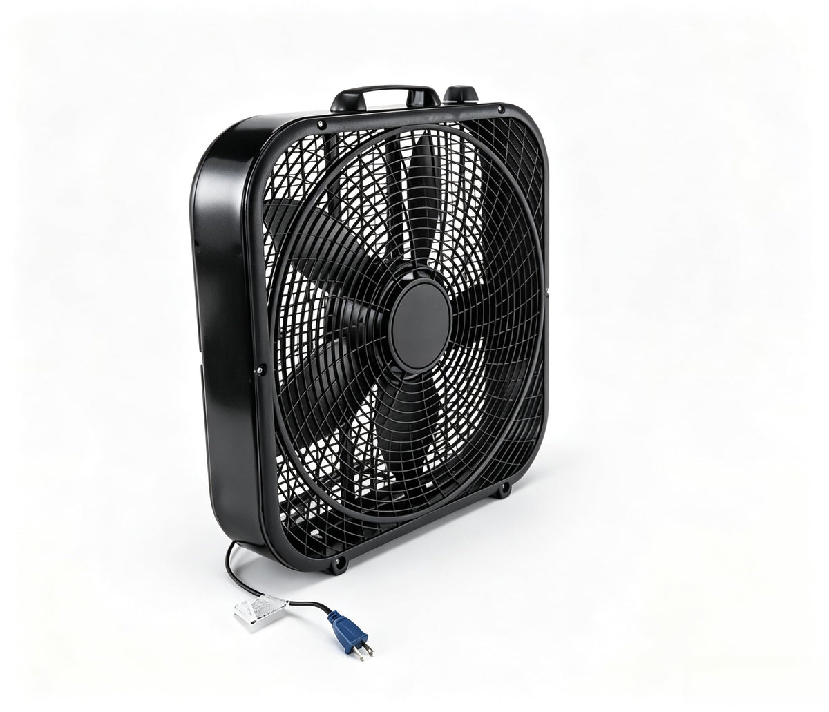 20 Inch Black 3-Speed Box Fan with Handle V488
