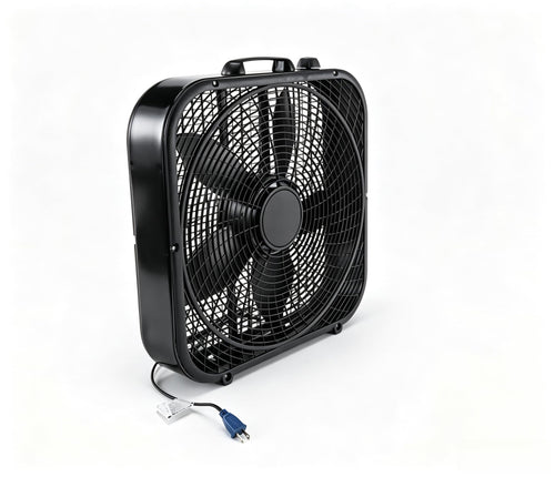 20 Inch Black 3-Speed Box Fan with Handle V488