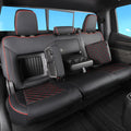 Faux Leather Seat Covers Full Set Black with Red Trim L69060