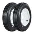 2-Pack Trailer Tires on Rims 5.30-12 4 Lug White Wheels K668