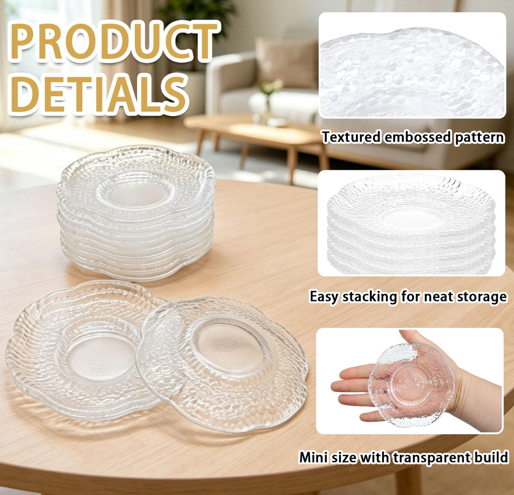 12 Pack 4.7 Inch Clear Glass Dessert Plates O1363